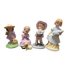 Lot of 4 Vintage Porcelain Girl Figurines